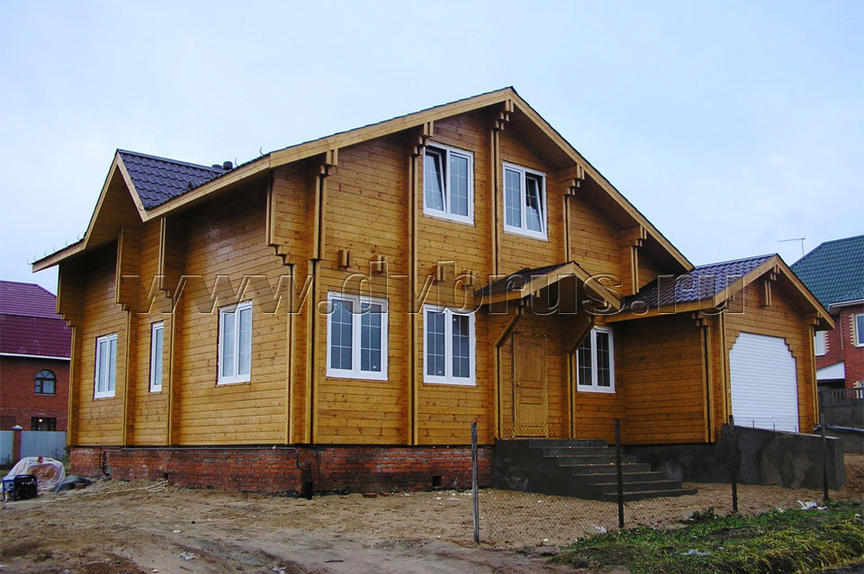 Проект дома из Двойного Бруса с гаражом Красноармейск